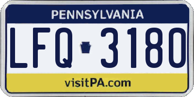 PA license plate LFQ3180