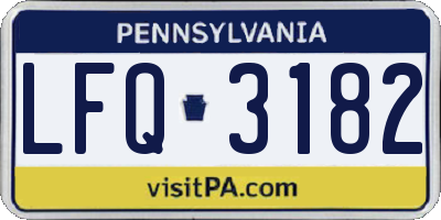 PA license plate LFQ3182