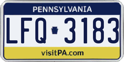 PA license plate LFQ3183