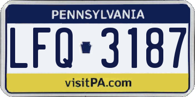 PA license plate LFQ3187