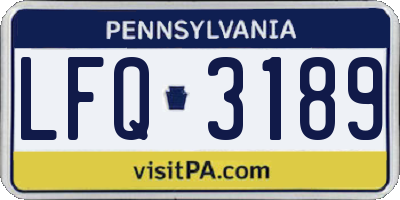PA license plate LFQ3189