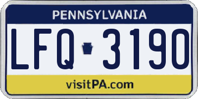 PA license plate LFQ3190