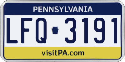 PA license plate LFQ3191