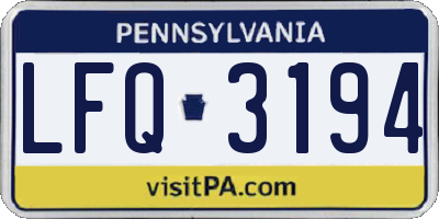 PA license plate LFQ3194