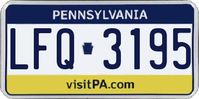 PA license plate LFQ3195