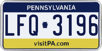 PA license plate LFQ3196