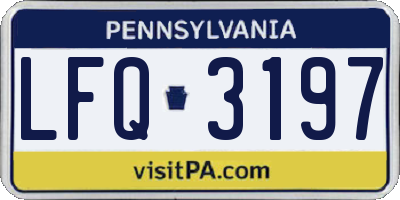 PA license plate LFQ3197