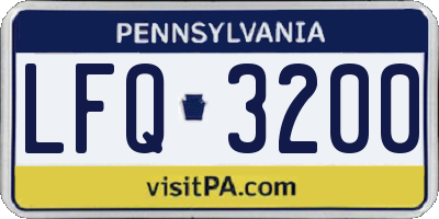 PA license plate LFQ3200