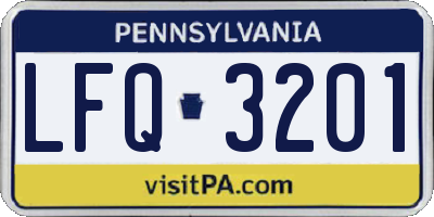 PA license plate LFQ3201