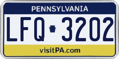 PA license plate LFQ3202