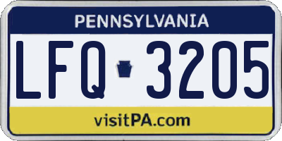 PA license plate LFQ3205
