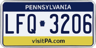 PA license plate LFQ3206