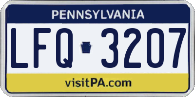 PA license plate LFQ3207