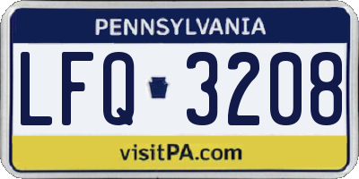 PA license plate LFQ3208