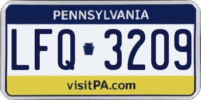 PA license plate LFQ3209
