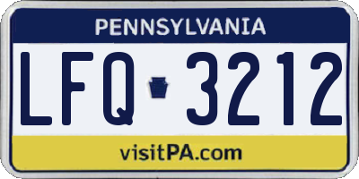 PA license plate LFQ3212