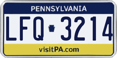 PA license plate LFQ3214
