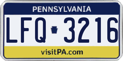 PA license plate LFQ3216