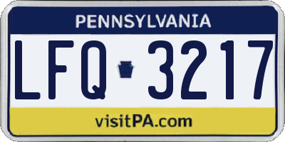 PA license plate LFQ3217