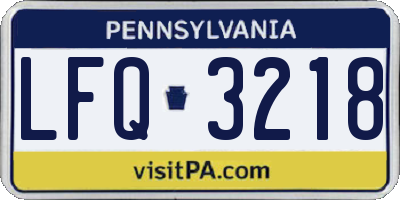 PA license plate LFQ3218