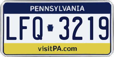 PA license plate LFQ3219