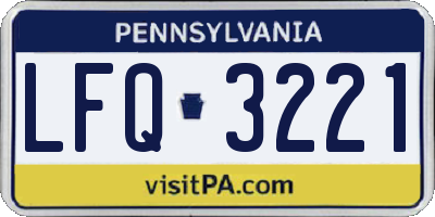 PA license plate LFQ3221