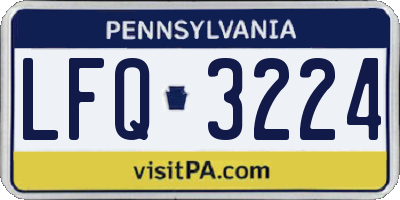PA license plate LFQ3224