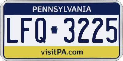 PA license plate LFQ3225
