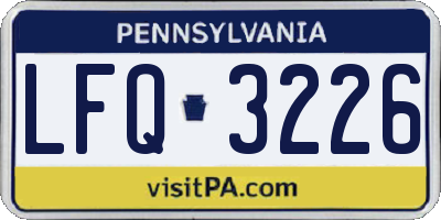 PA license plate LFQ3226