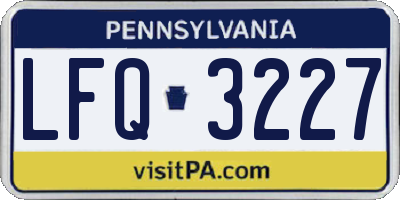 PA license plate LFQ3227