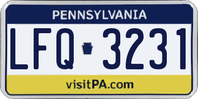 PA license plate LFQ3231