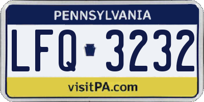 PA license plate LFQ3232