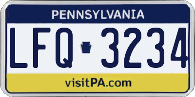 PA license plate LFQ3234