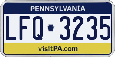 PA license plate LFQ3235