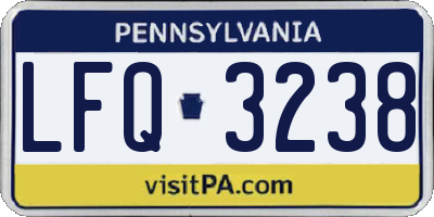 PA license plate LFQ3238