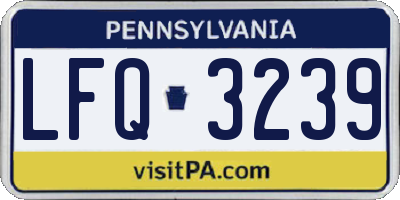 PA license plate LFQ3239