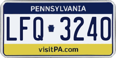 PA license plate LFQ3240