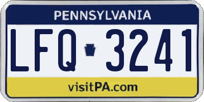 PA license plate LFQ3241