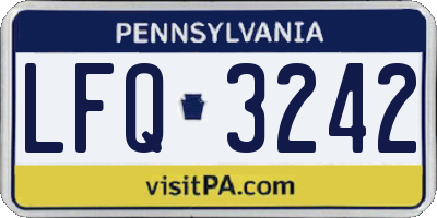 PA license plate LFQ3242