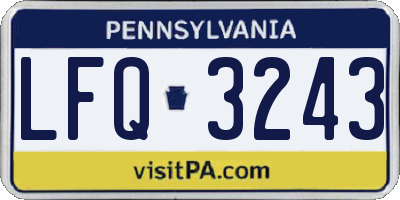 PA license plate LFQ3243