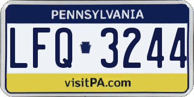 PA license plate LFQ3244