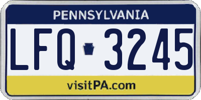 PA license plate LFQ3245