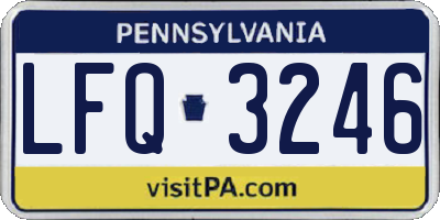 PA license plate LFQ3246
