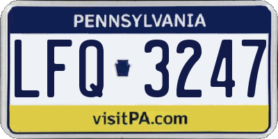 PA license plate LFQ3247