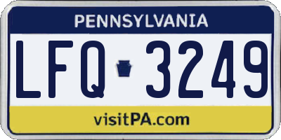 PA license plate LFQ3249