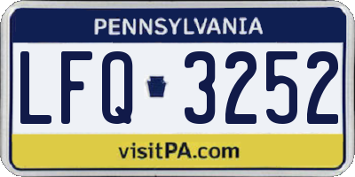 PA license plate LFQ3252