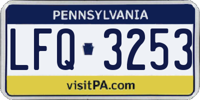 PA license plate LFQ3253