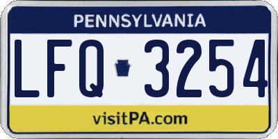PA license plate LFQ3254