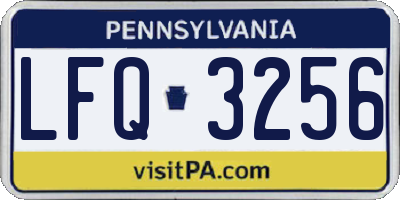 PA license plate LFQ3256