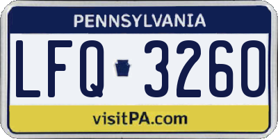PA license plate LFQ3260